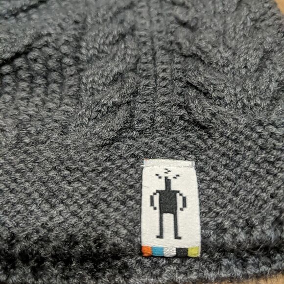 Smartwool Bunny Slope Women's Cable Knit Beanie Hat Gray One Size Wool Blend - Picture 4 of 5